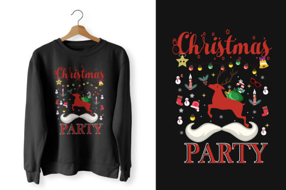 Christmas Party Deer Head T Shirt: A Festive Graphic for Local Brands