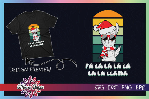 Fa La La Llama Graphics for Festive T-Shirt Designs