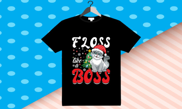 Floss Like a Boss Christmas Cat T-Shirt Graphics