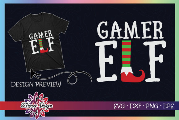 Gamer ELF Christmas Graphics for T-Shirt Designs