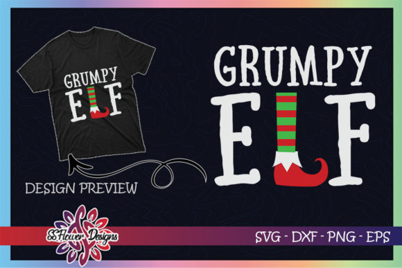 Grumpy ELF Christmas Graphics for T-Shirt Designs