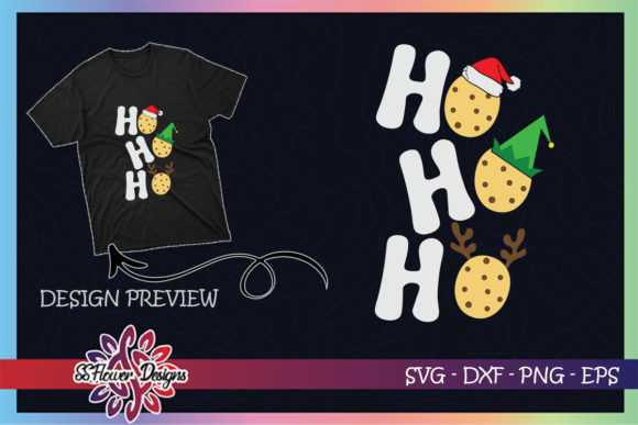 HO HO HO Cookies Santa Hat Graphics for T-Shirt Designs
