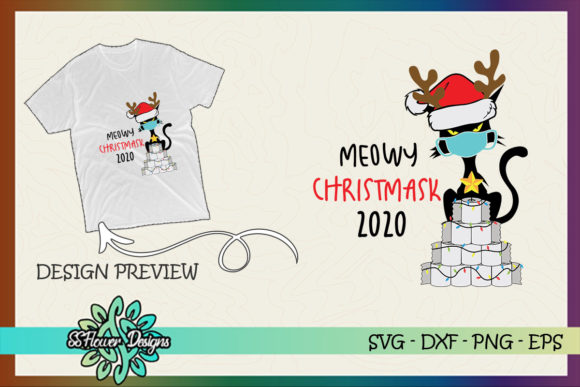 Meowy Christmask Graphics for T-Shirt Designs
