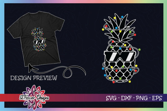Pineapple with Christmas Light Graphics & T-Shirt Designs
