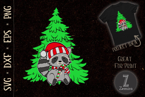 Raccoon Christmas Tree Lights Pajama: A Festive Graphics Asset
